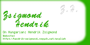 zsigmond hendrik business card